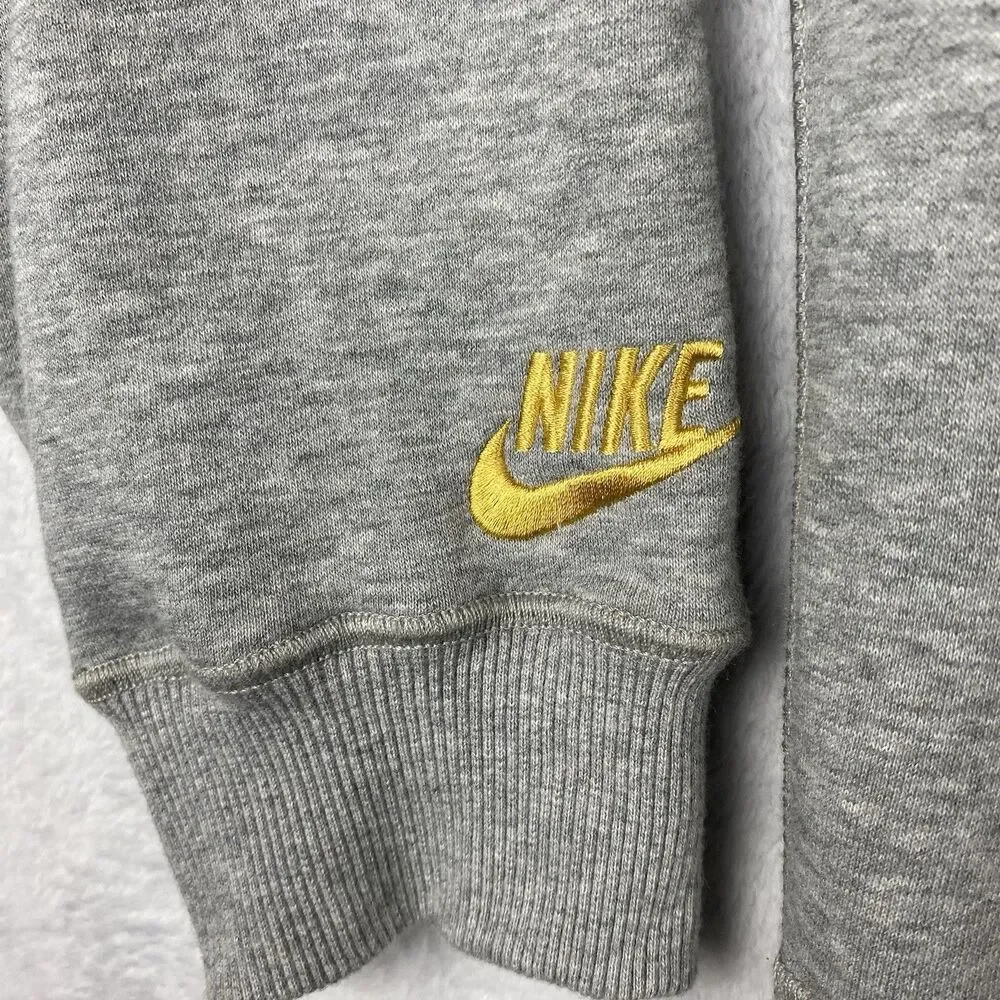 Nike Sportswear Varsity Spellout Full Zip Hoodie Gray Men's L Embroidered Y2K